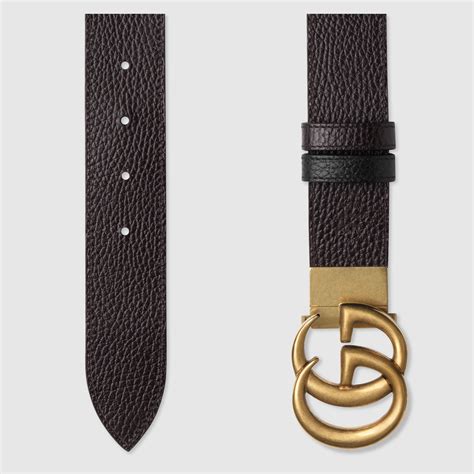 gucci reversed|Reversible leather belt with Double G buckle.